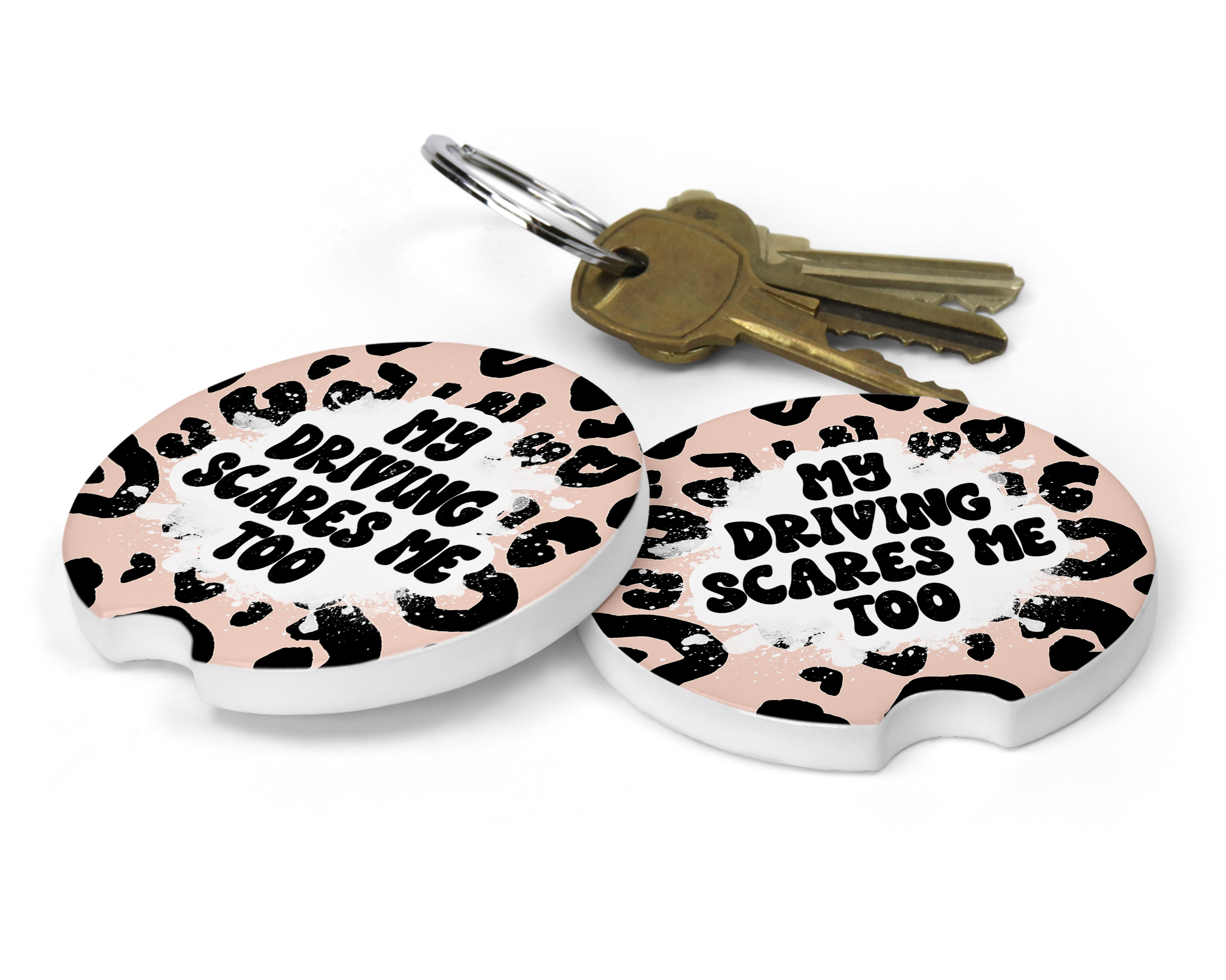 My Driving Scares Me Ceramic Car Coasters