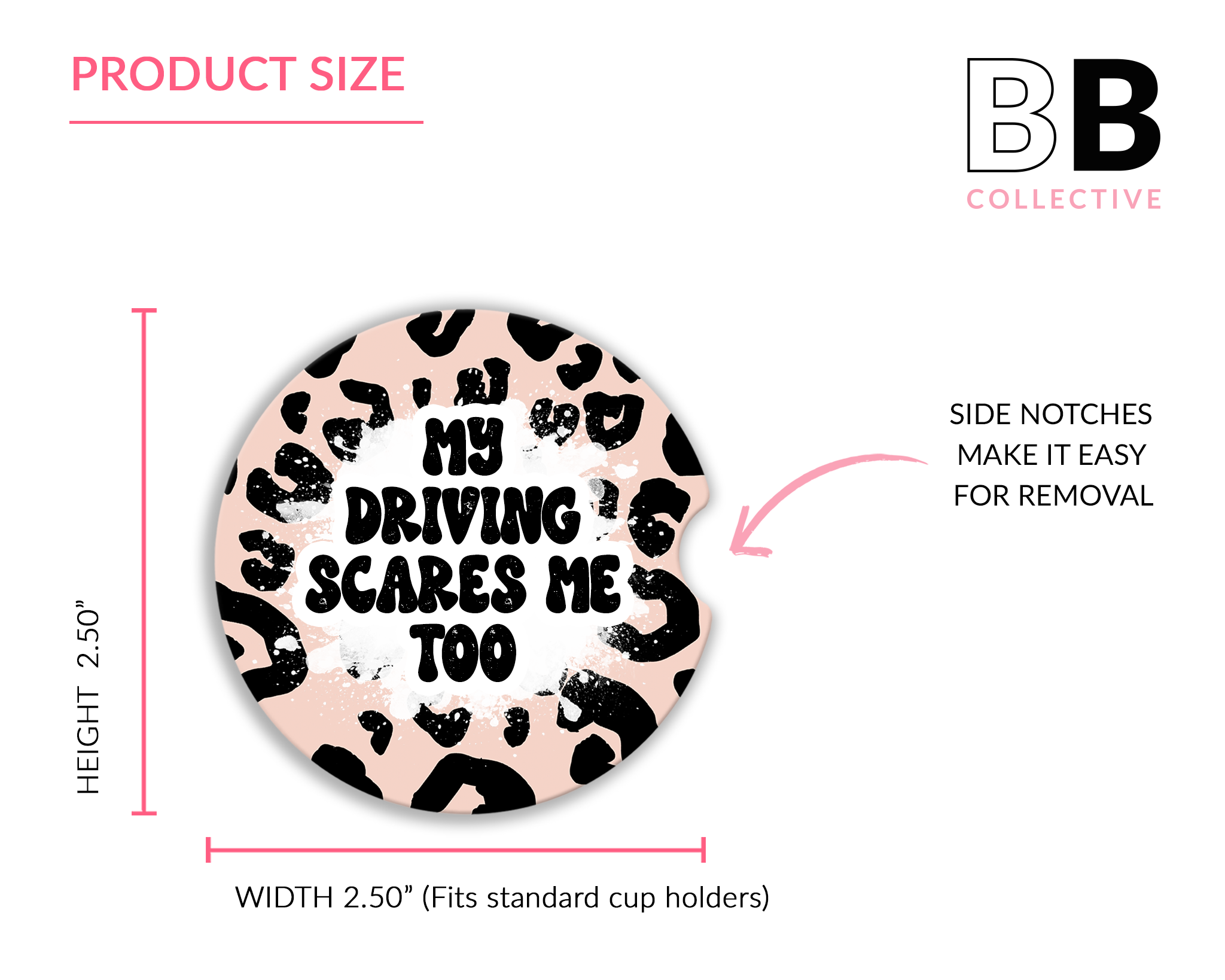 My Driving Scares Me Ceramic Car Coasters