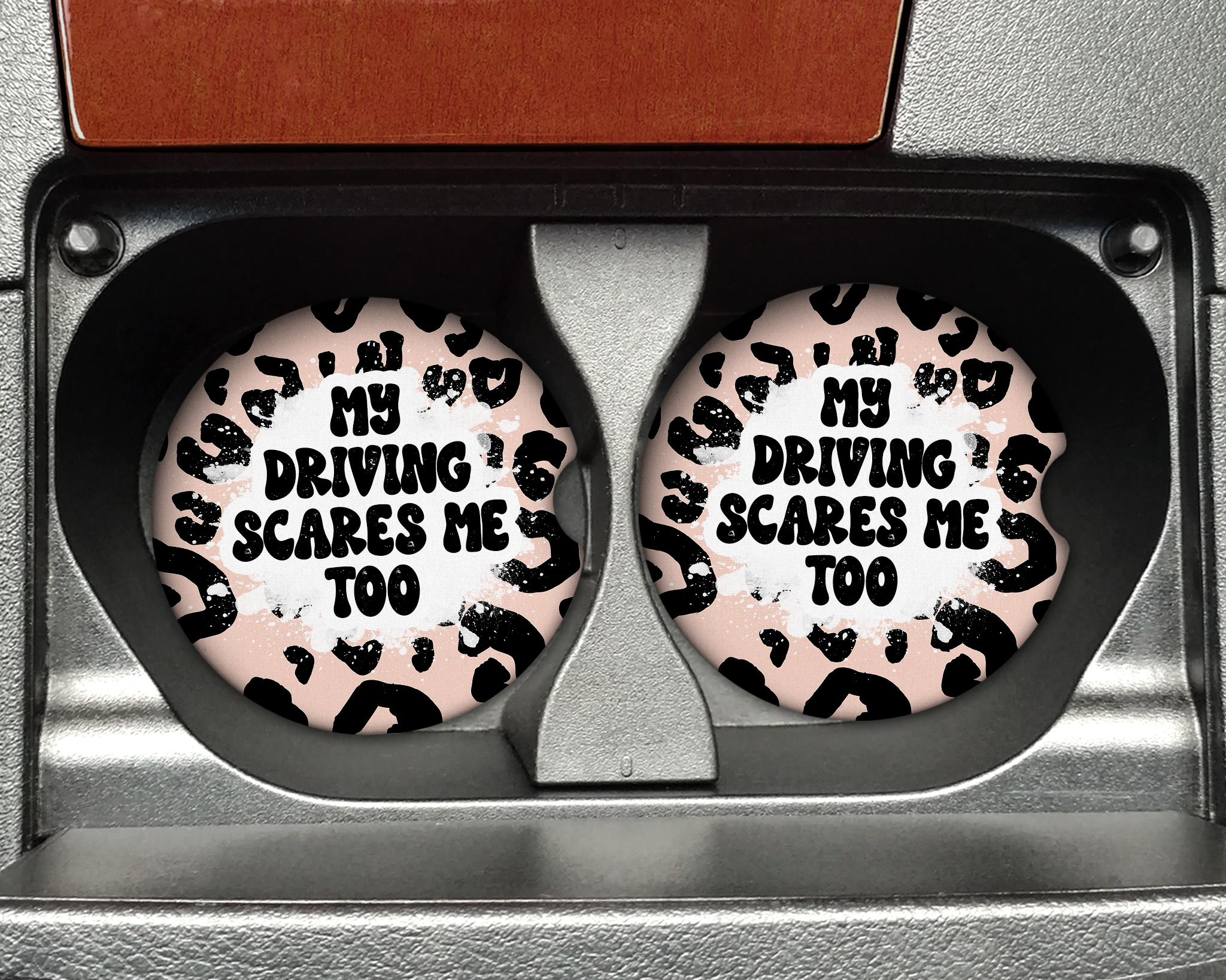My Driving Scares Me Ceramic Car Coasters